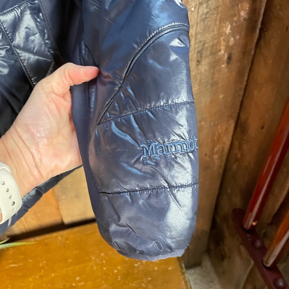 MARMOT Larkspur Dark Blue Down Puffer Jacket - Size Medium - Picture 4 of 14